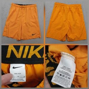 Nike Dri-FIT Athletic Shorts Men's M Orange Elastic Waist read